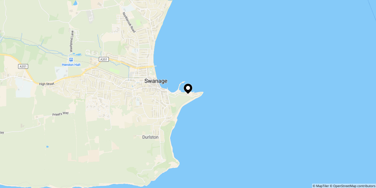 Approximate location of Peveril Point Road, Swanage, BH19 2AY